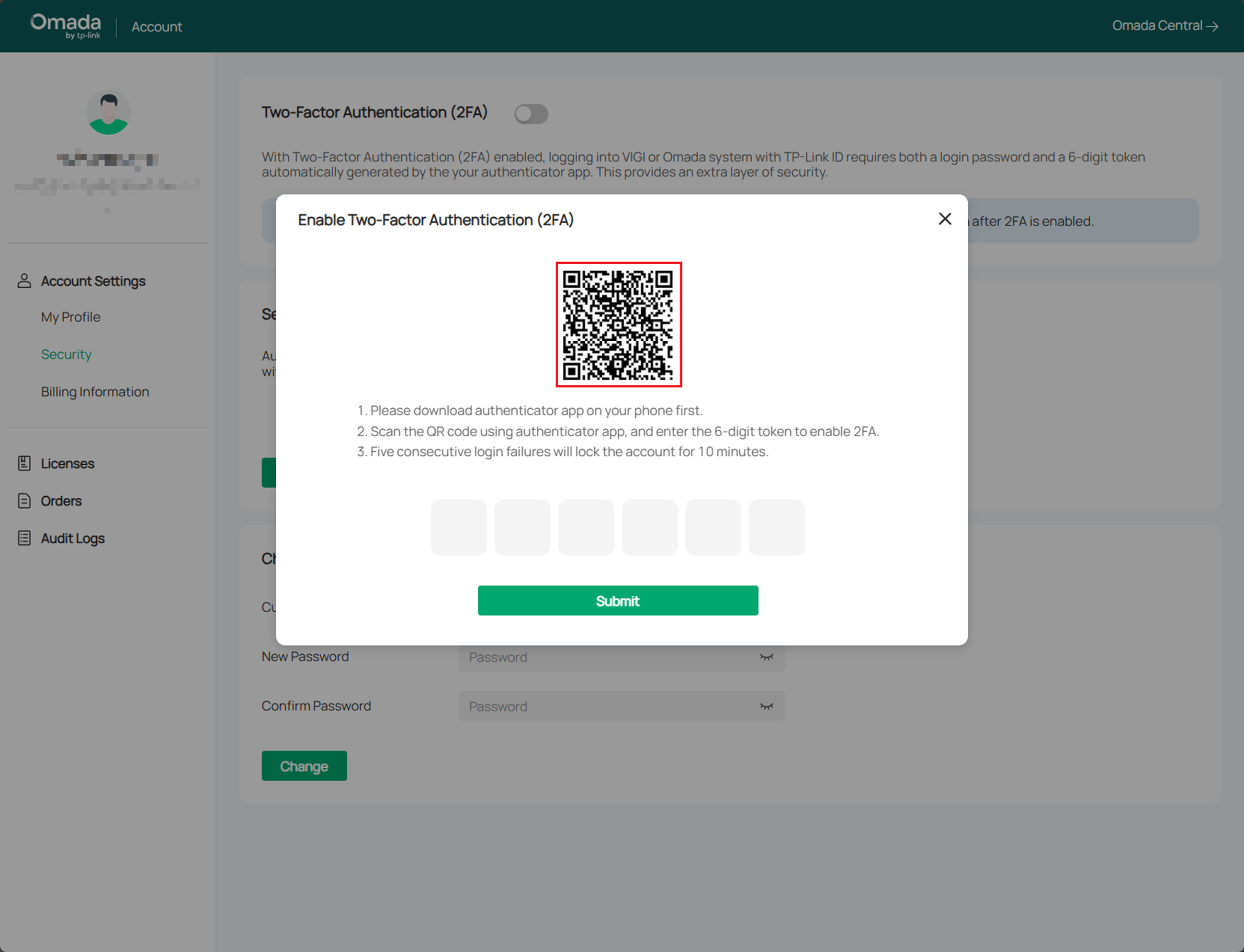 Alt text: a QR code for authenticator scanning.
