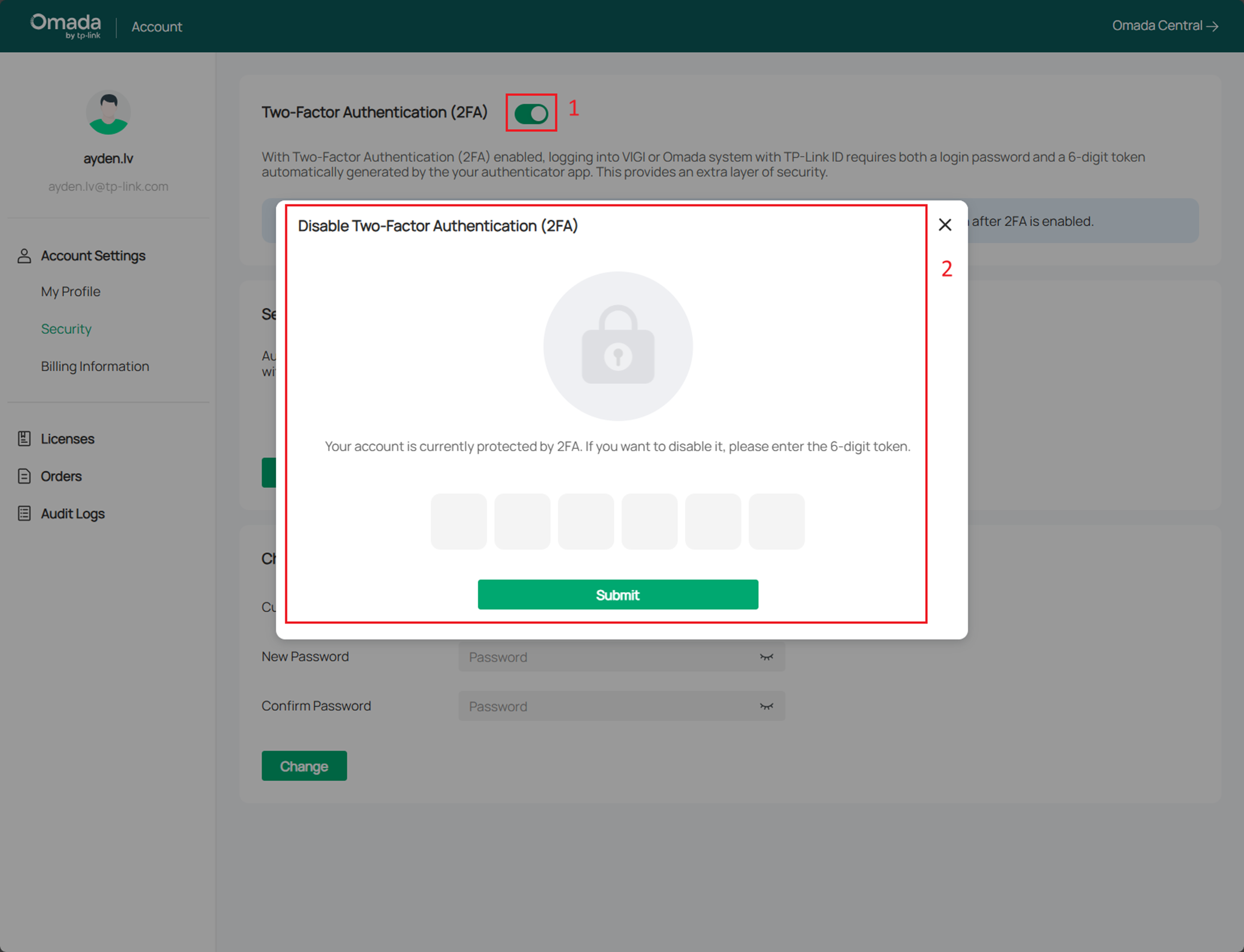 Alt text: a window requires authenticator 6-digit token.
