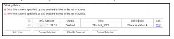 Select Filtering Rule.