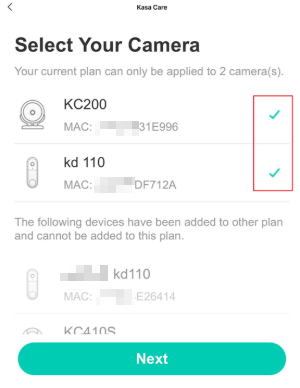 Select camera and add them to plan.