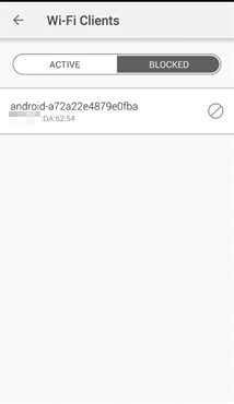 Blocked Wi-Fi Clients list.
