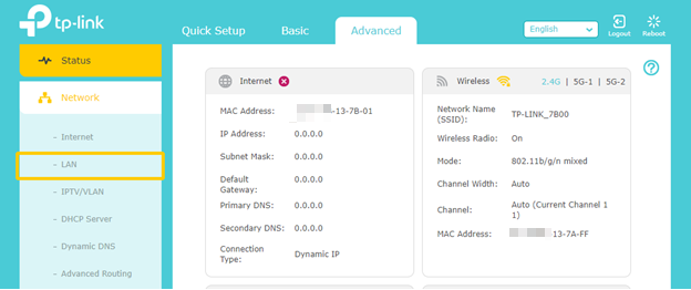 Advanced-Network-LAN page.