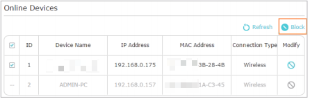 Block online device.