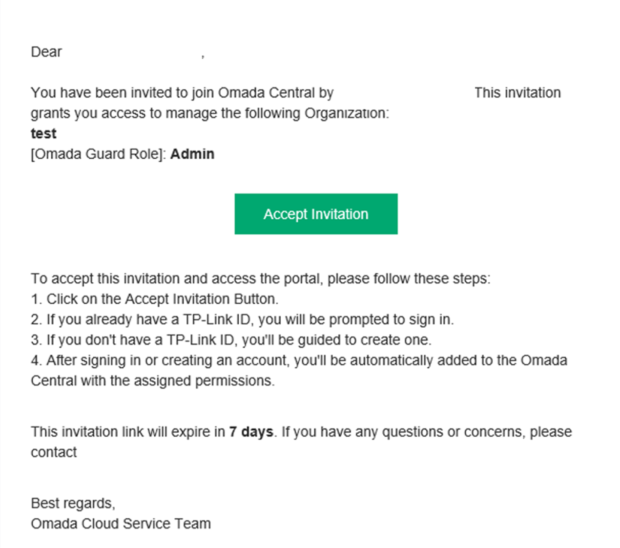 Alt text: The email was sent to the invitee’s mailbox