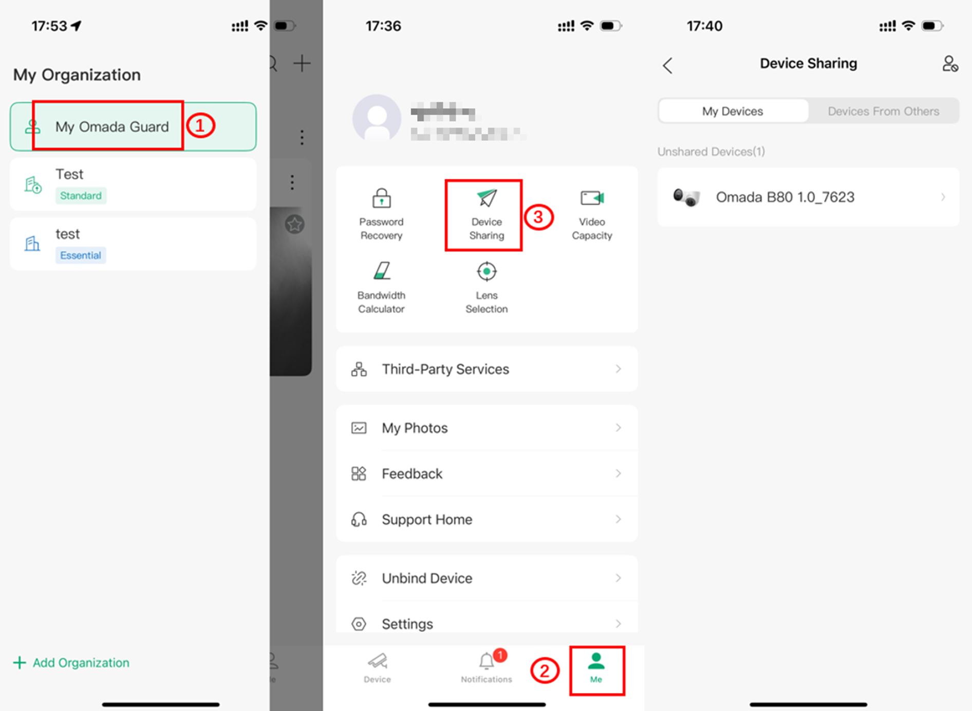 Alt text: The location where you can share your devices 