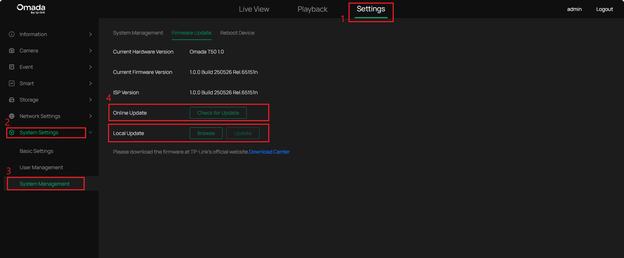 Alt text: the page of firmware upgrade