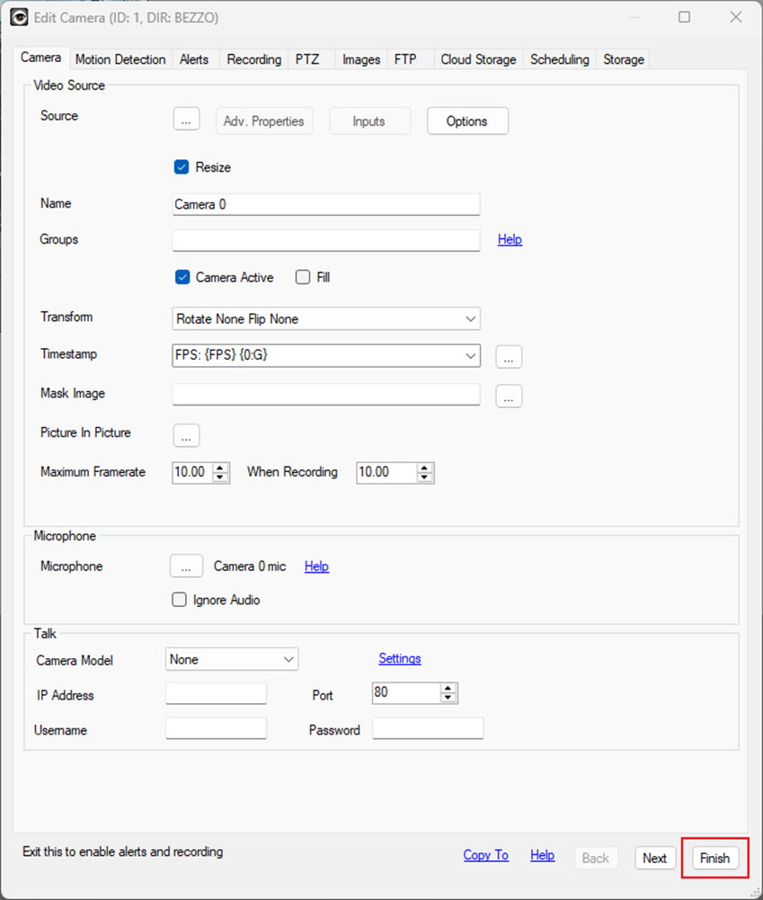 Alt-text: Customize the camera settings.