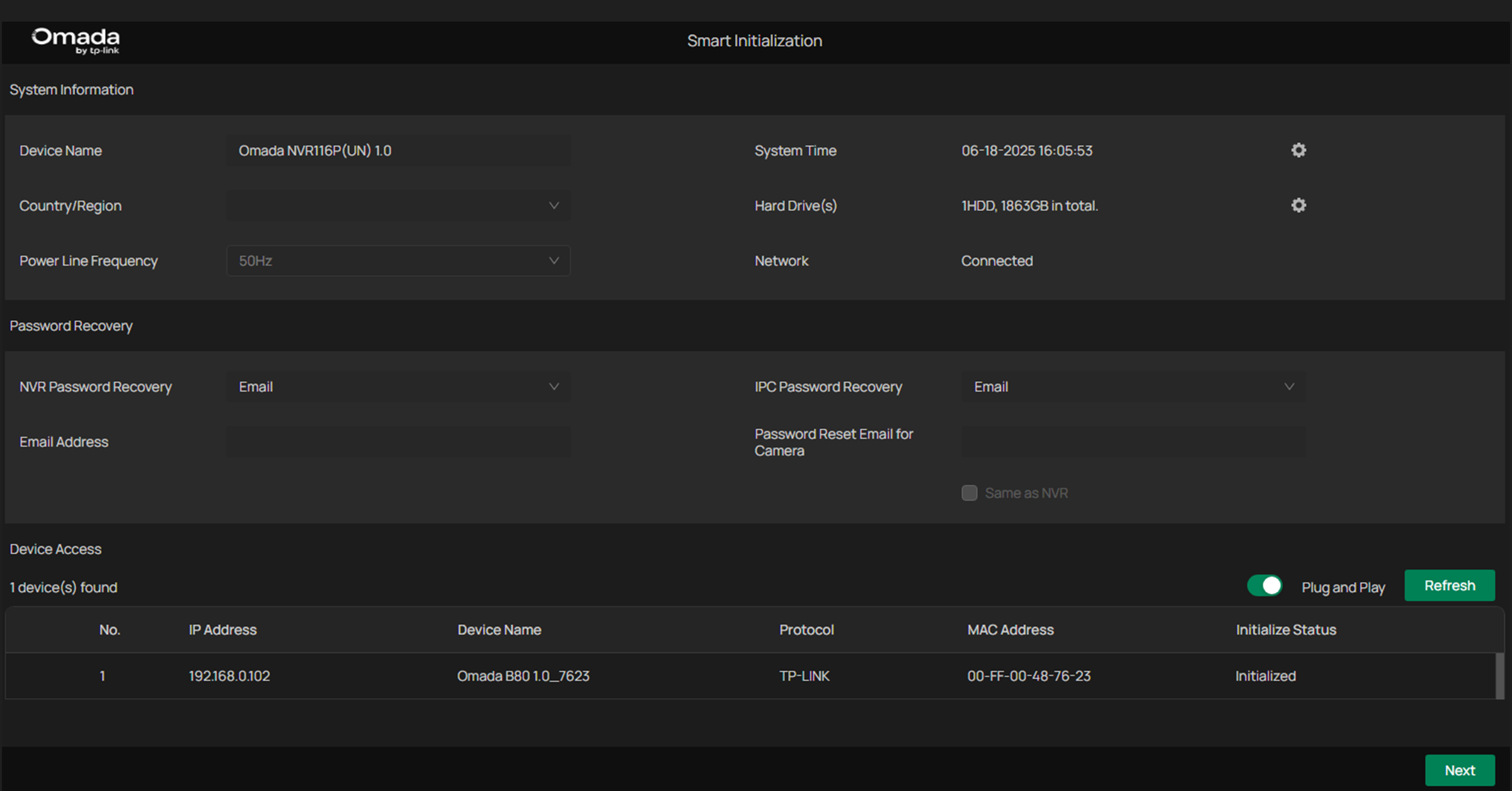 Alt text: Step to configure system settings, password and add cameras.