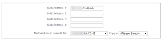 MAC Address list.