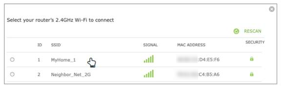Select host 2.4G Wi-Fi.