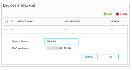 Add device into blacklist.