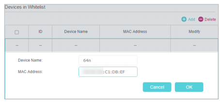Add device into whitelist.