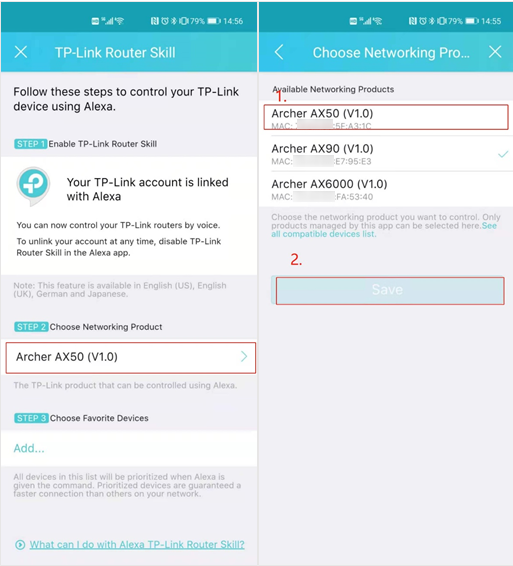 Select one device to be controlled by Alexa.