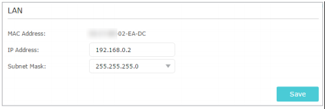 LAN settings page.