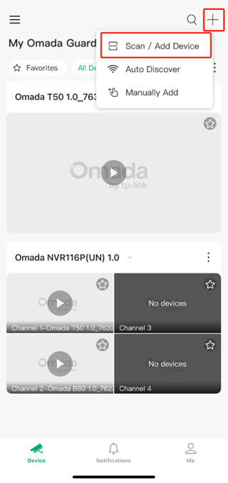 Alt text: Location to tag add devices.