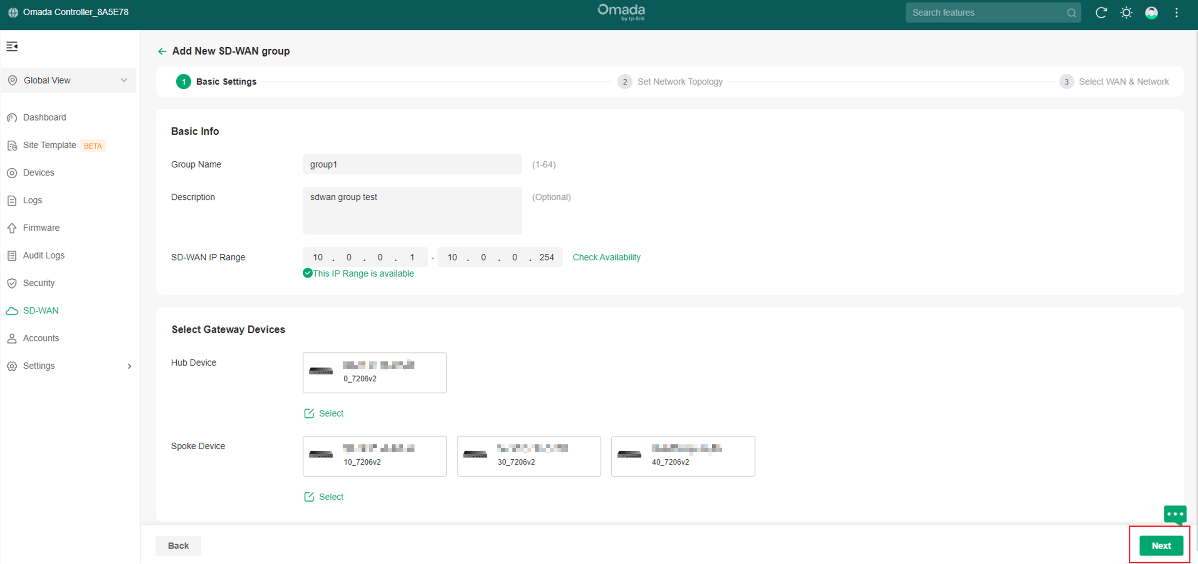 Alt text: the overview page of SD-WAN configuration.