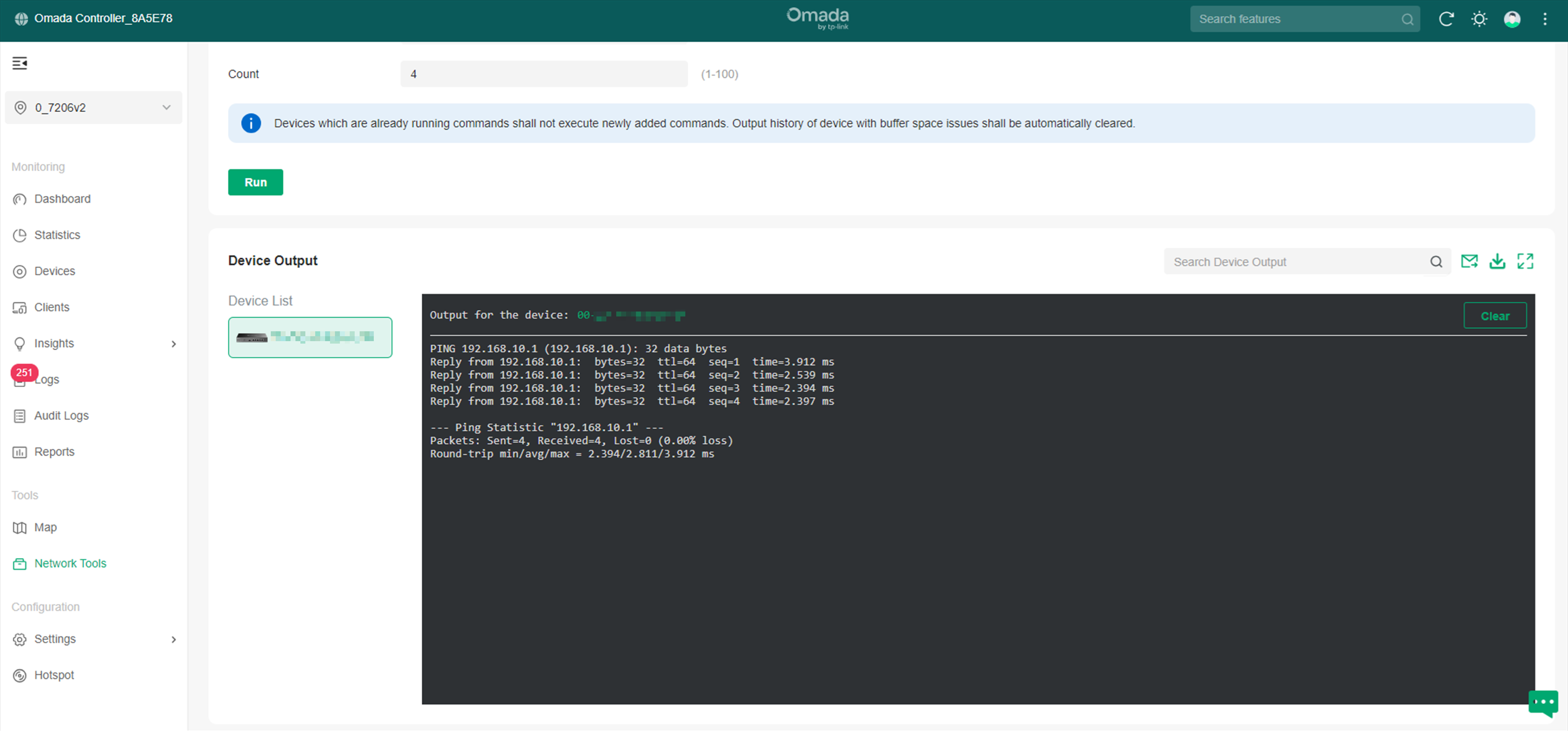 Alt text: the page of test result