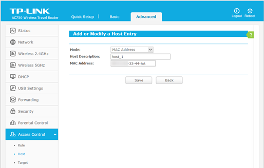 Configure host settings.