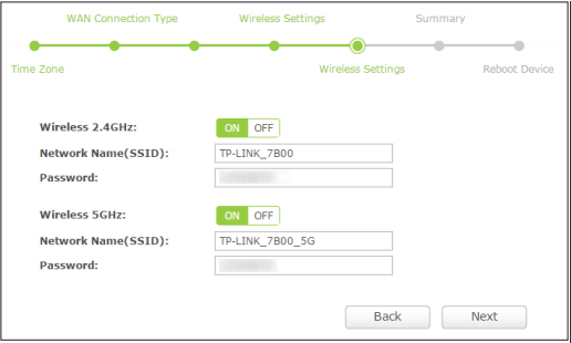 Confirm wireless settings.