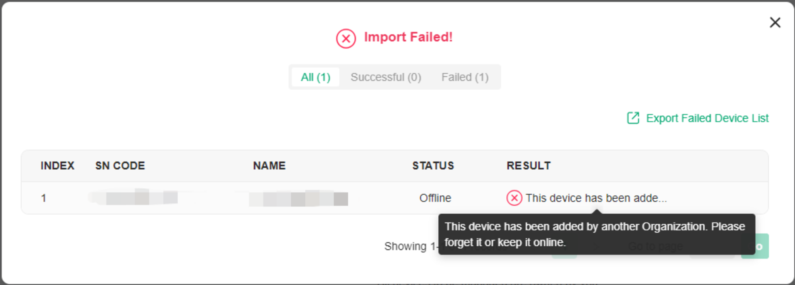 Alt text: the picture displaying error message
