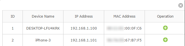 Device list.