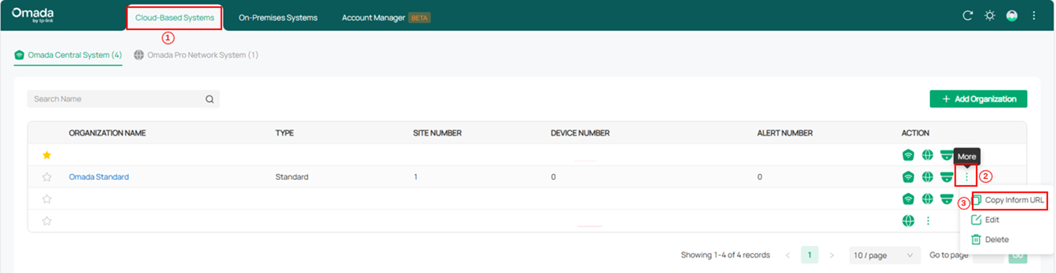 Alt text: Link where you can copy your Controller’s URL In non-MSP mode.