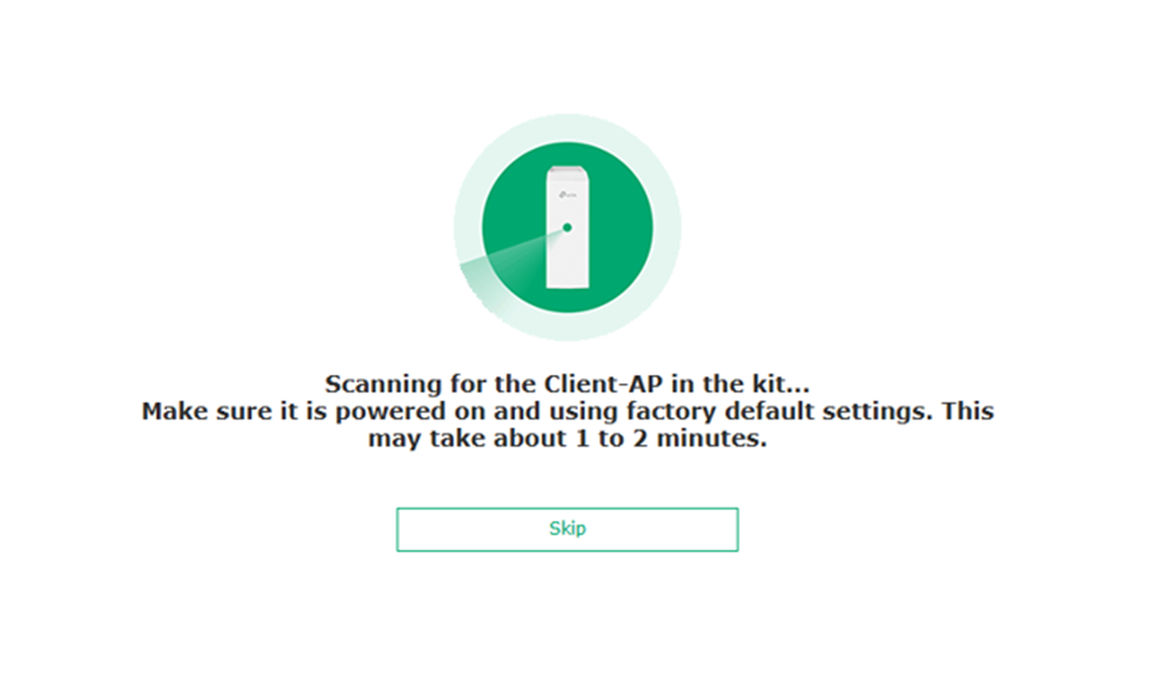 Alt text: Scanning page for the Client AP