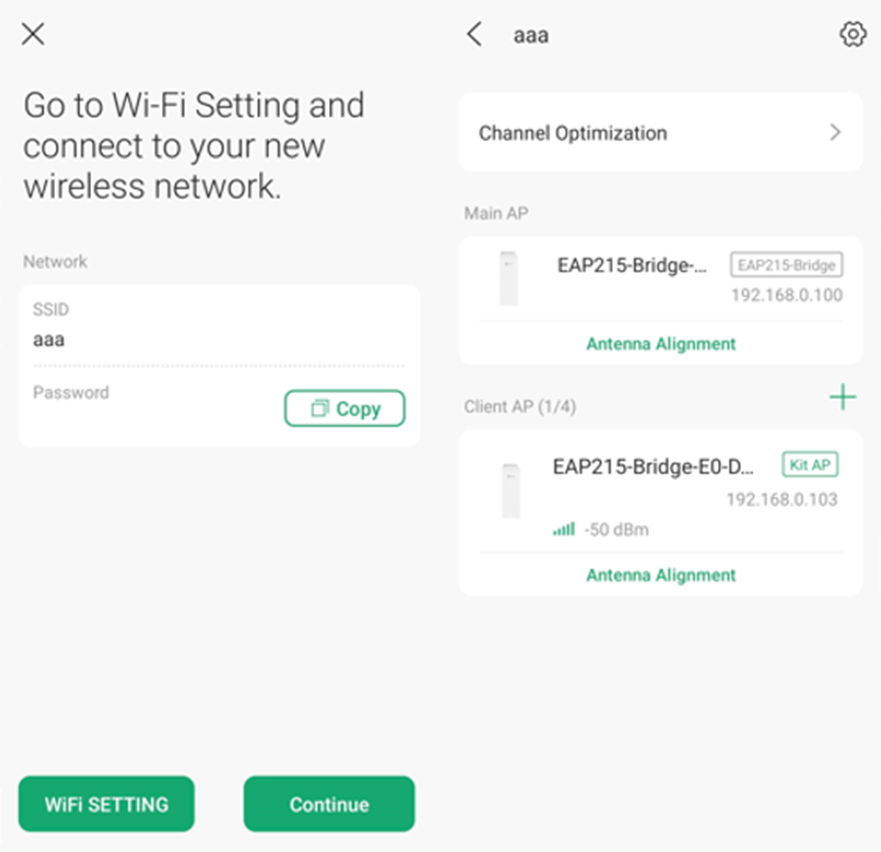 Alt text: Bridge group page where you can check on your point-to-point system
