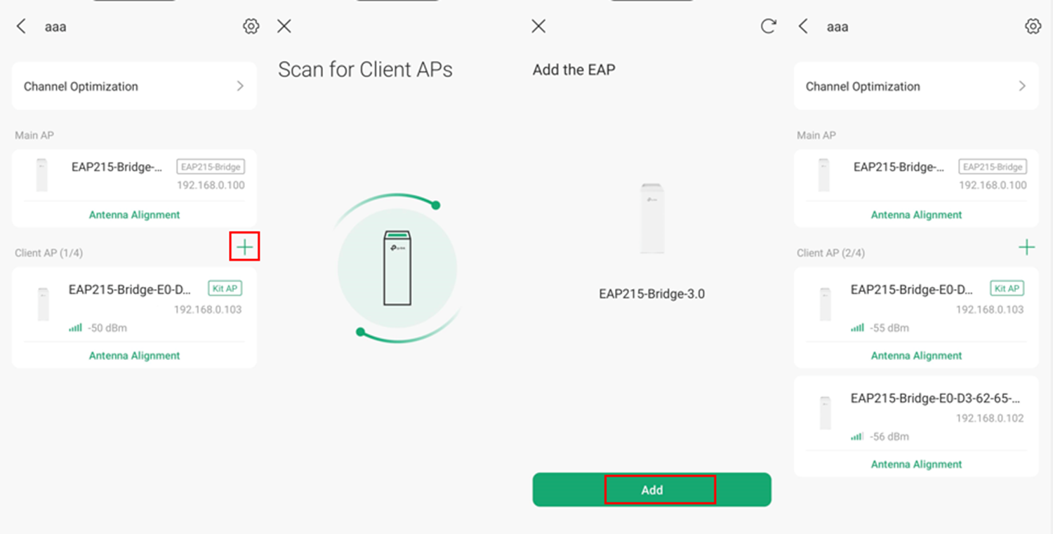 Alt text: Procedure to configure the point to the multipoint system in the Omada App