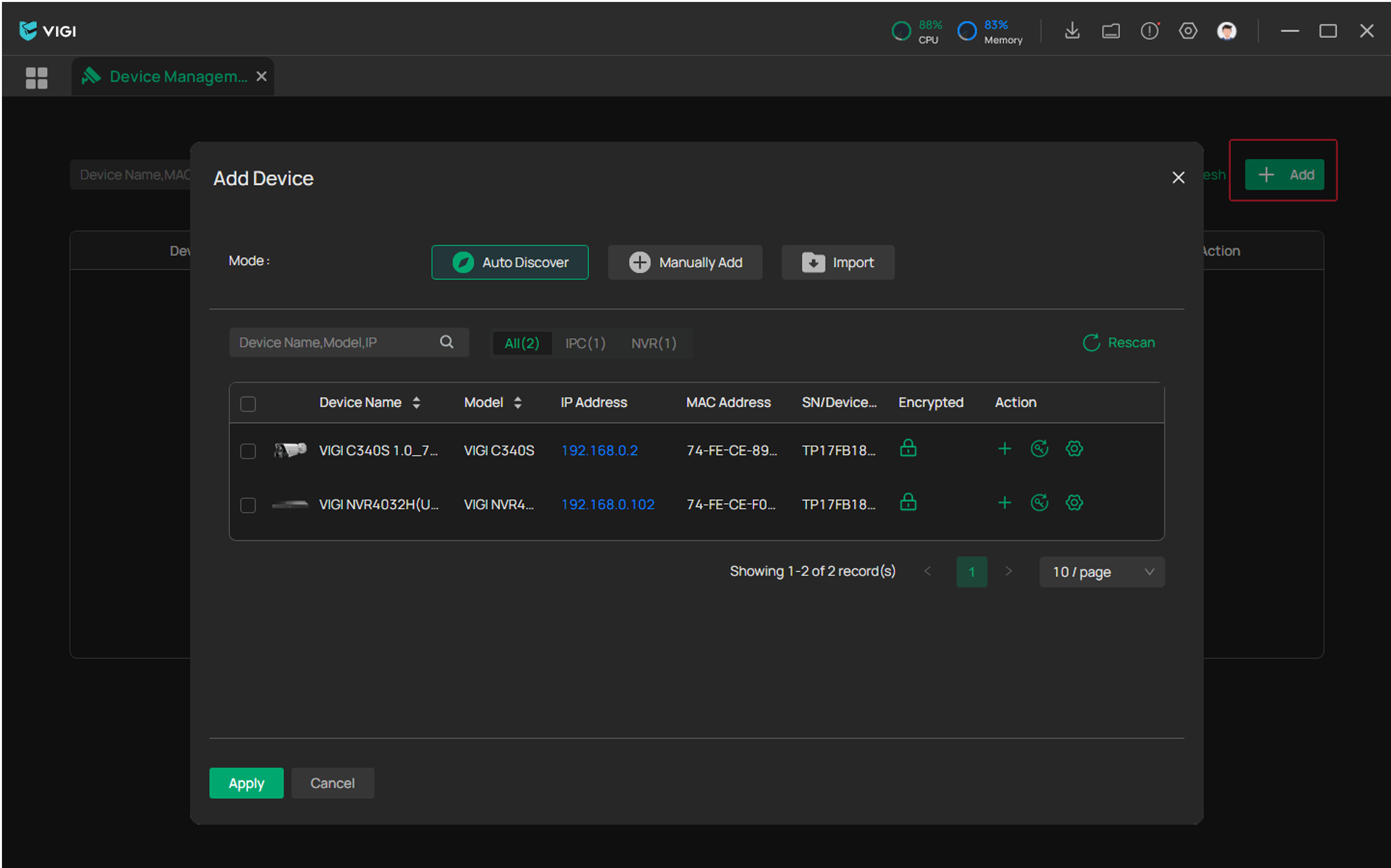 Alt text: Steps to add VIGI devices to the VPC automatically