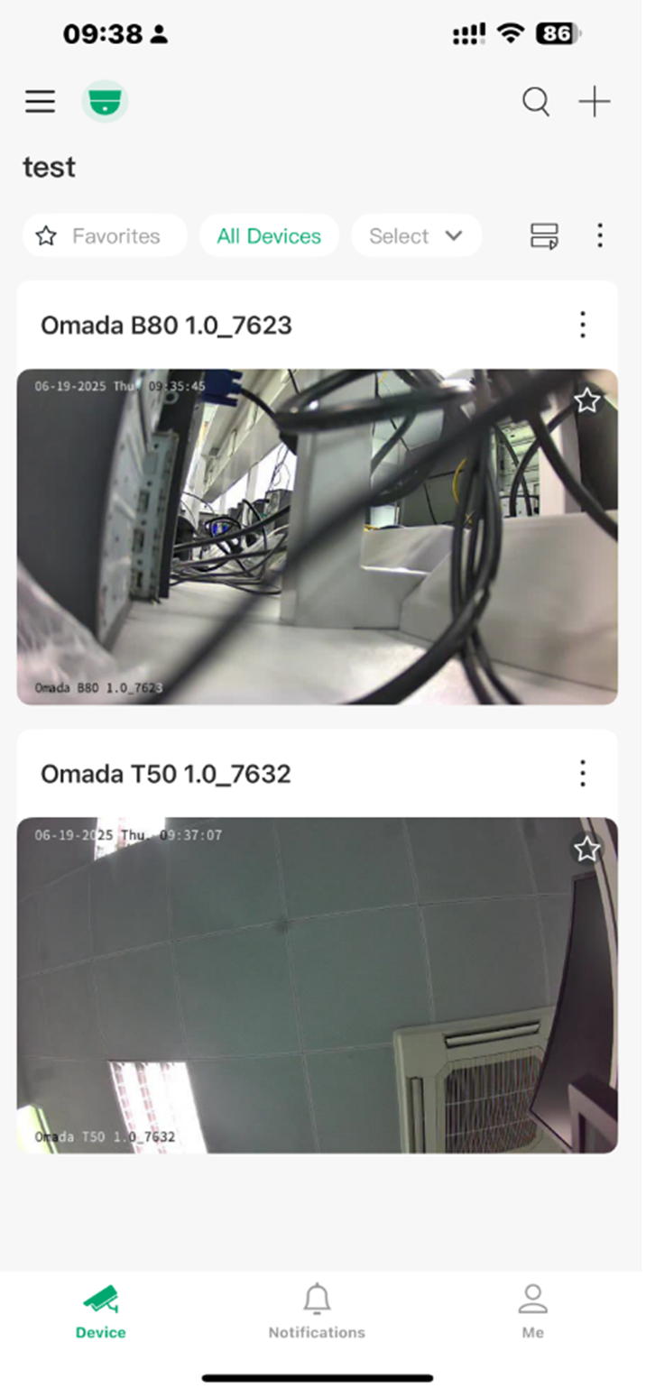Alt text: Device page on Guard App.
