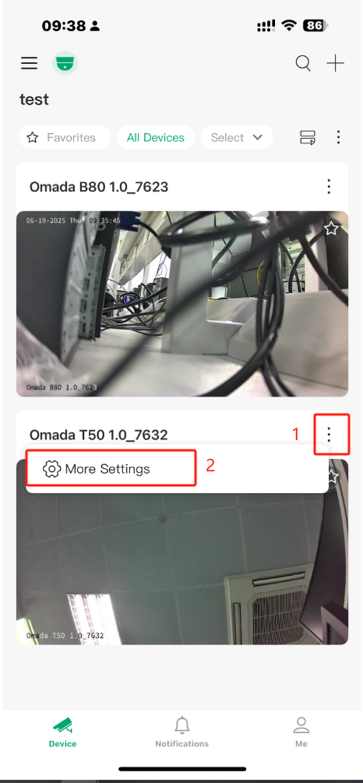 Alt text: Location of More Settings.