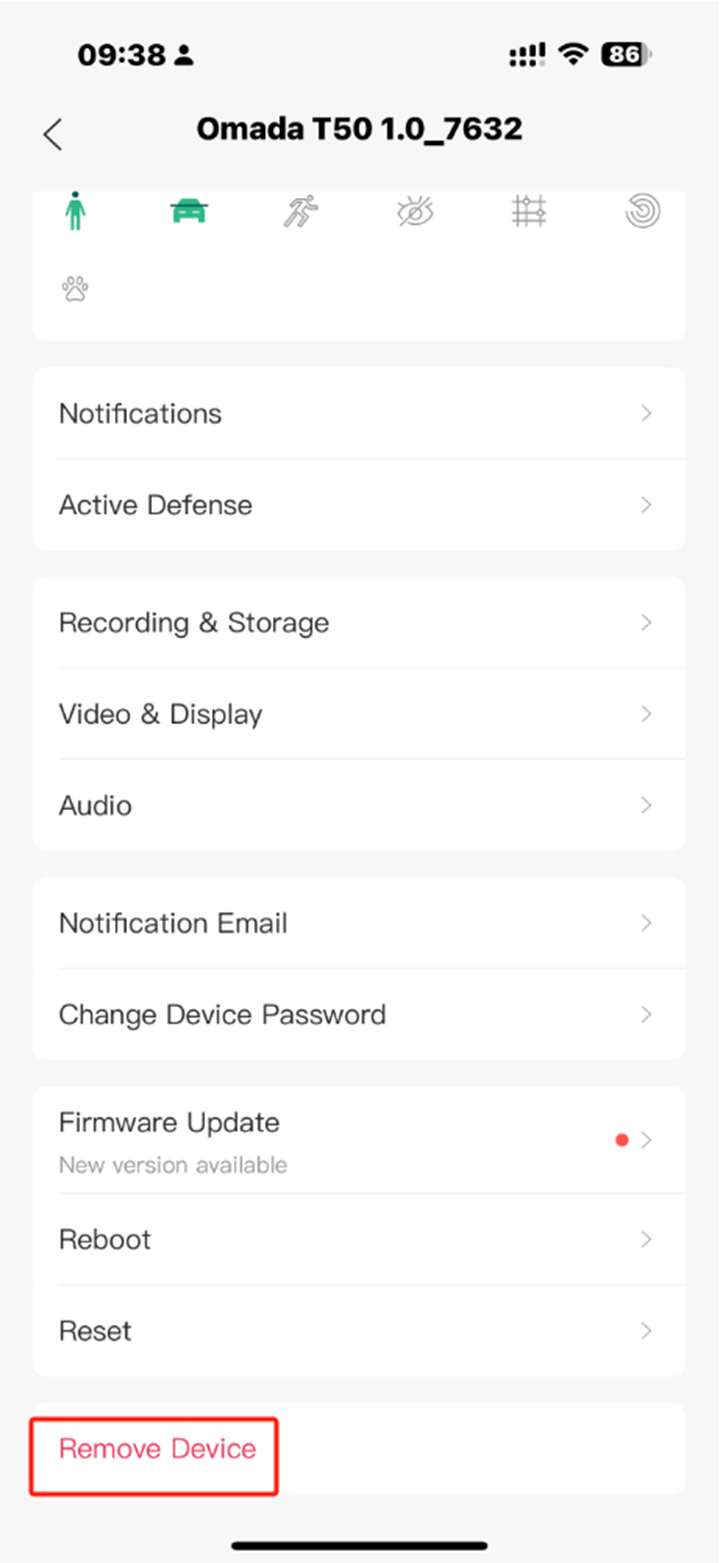 Alt text: location of Remove Device.