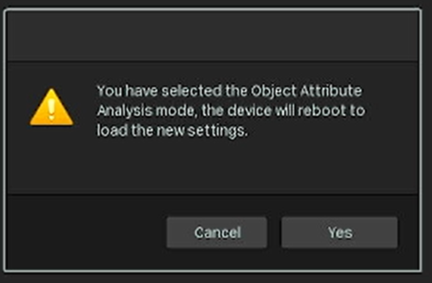 Alt text: Notes pop up when enabling object attribute analysis