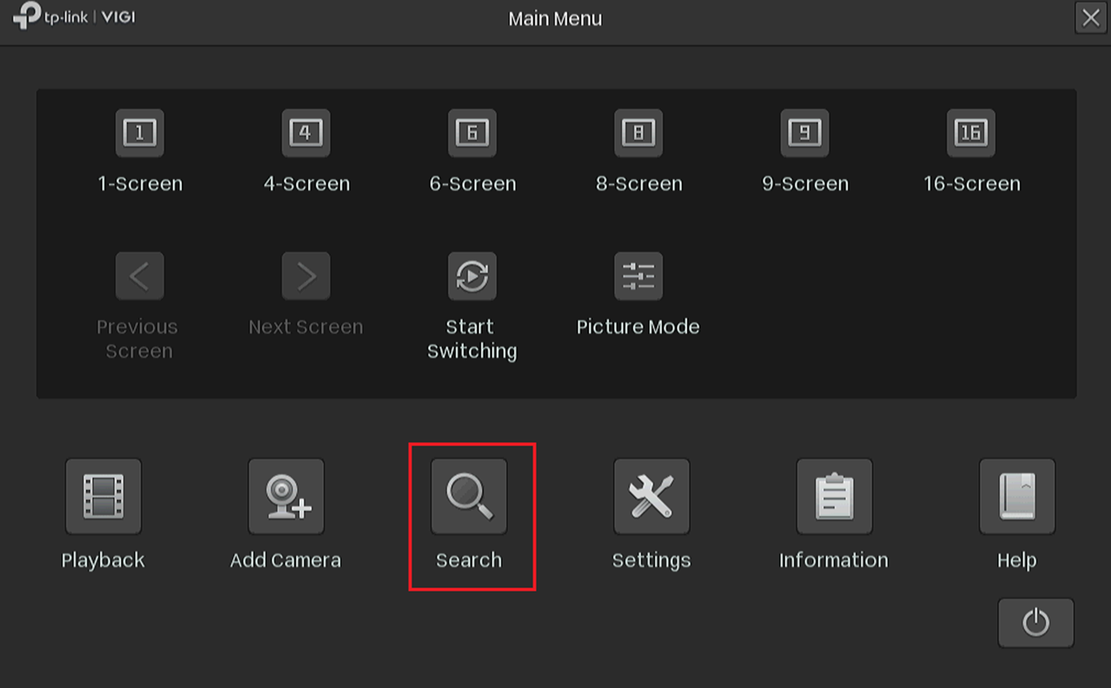 Alt text: Main menu page to configure AI search.