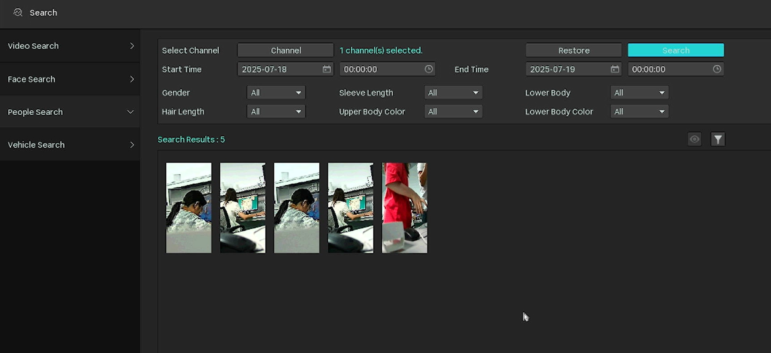 Alt text: Page to search people captures.