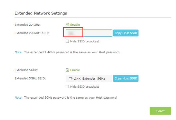 Create new name for the extended 2.4G Wi-Fi.