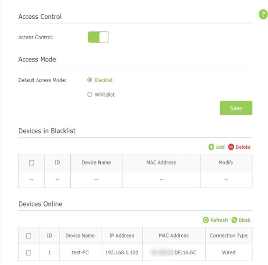 Enable Access Control.