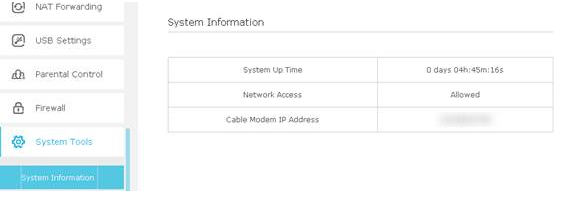 System Information page.