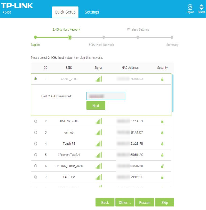 Connect to 2.4G host network.