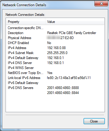 Check MAC address and IP address of the computer.