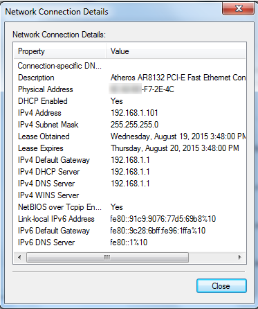 Check MAC address and IP address of the computer.