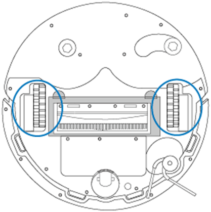 Main wheels of Tapo RV50 Pro Omni.