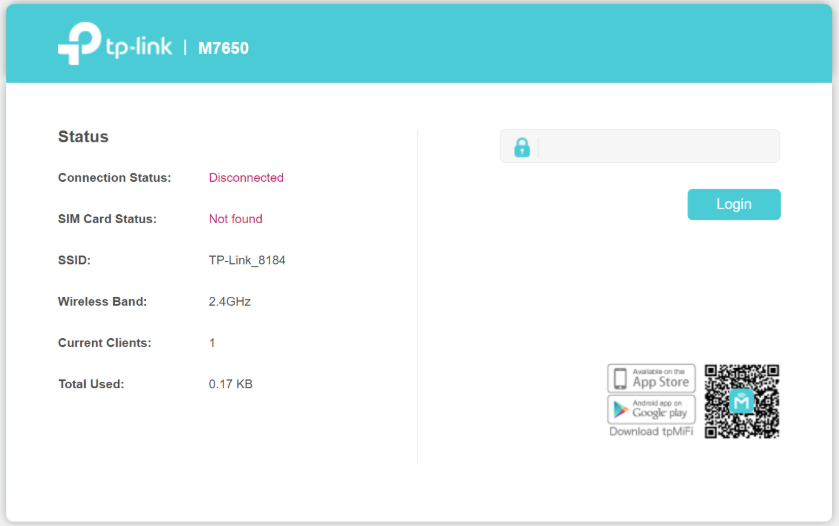 Login page.