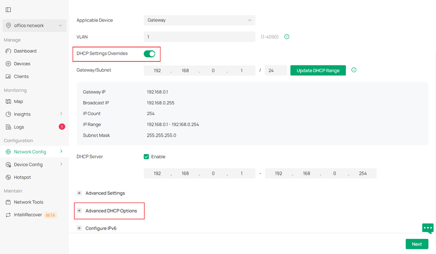 Show Option 138 path on controller v6