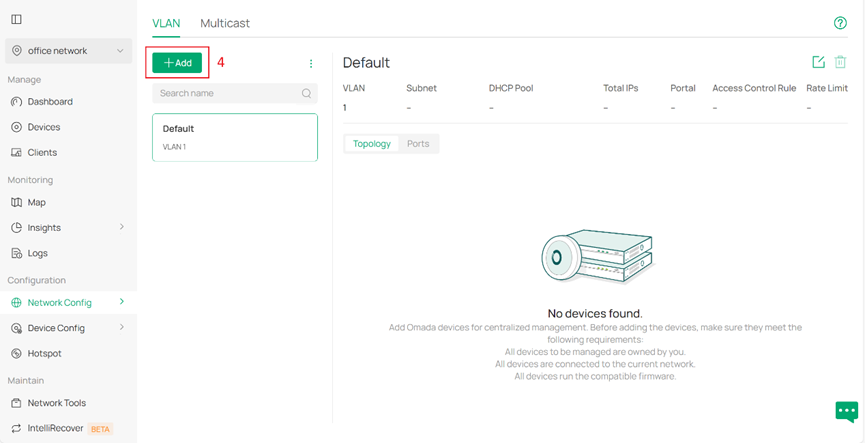 Show how to add new VLAN.
