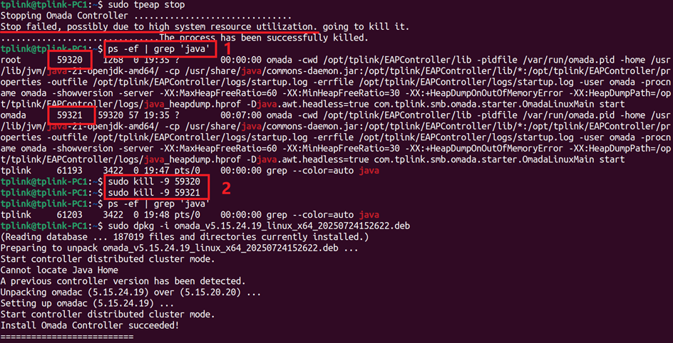 Display troubleshooting command.
