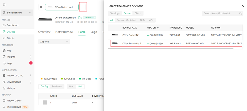 Show path of add another LAG rule.