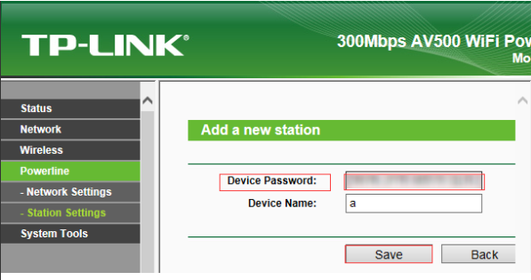 "Add a new station" page.