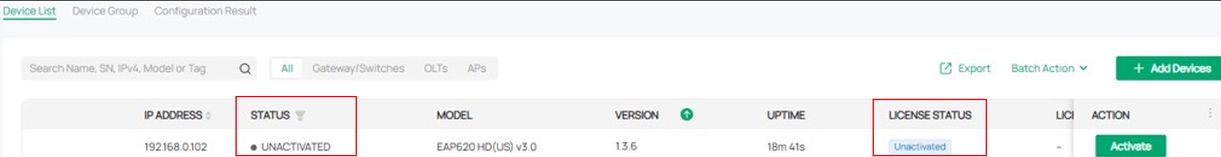 Activate the migrated devices in target Controller.